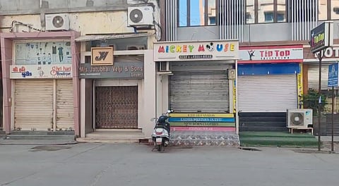 Shops have downed shutters in Kutch Bhuj