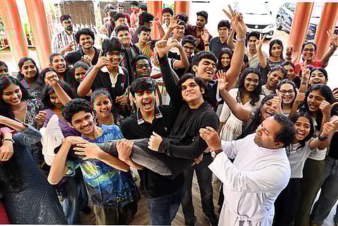 CBSE Class 12 students of Christ Nagar Central School at Vellayambalam in Thiruvananthapuram