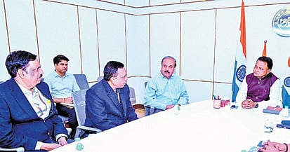 Bharat Biotech chairman Dr Krishna Ella in a meeting with CM Mohan Charan Majhi