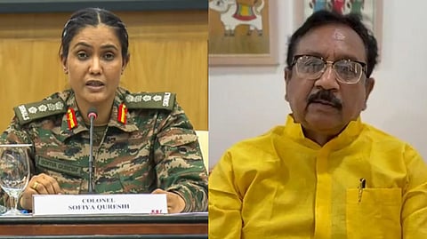 Madhya Pradesh minister Vijay Shah (right) made a controversial remark on Indian Army officer Colonel Sofiya Qureshi.