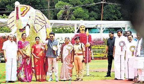 Chief Minister M K Stalin, after inaugurating the 127th annual flower show at the Government Botanical Garden in Ooty on Thursday 