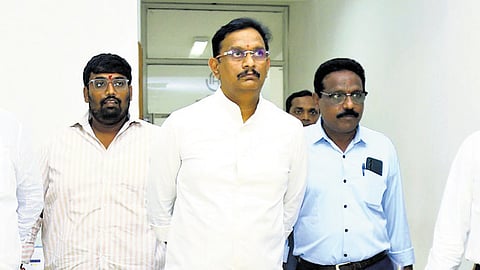 MP Sivanath and AP Building and Other Construction Workers Advisory Committee chairman Gottumukkala Raghu Rama Raju visited the NAC