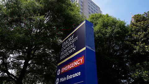 Emory University Hospital Midtown is seen on Thursday, May 15, 2025, in Atlanta.