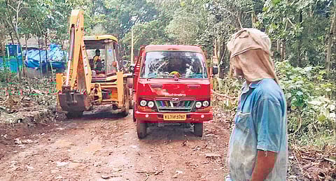 Land being cleared for the approach road