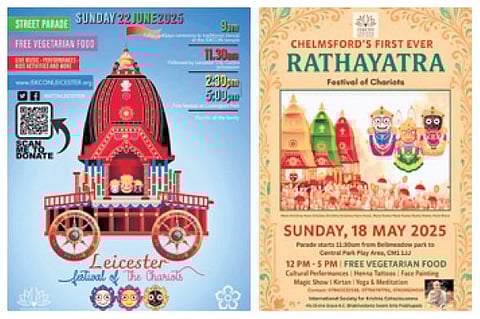 The social media posts by ISKCON Leicester and Chelmsford  