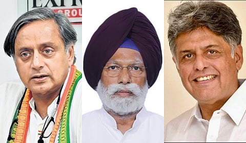 Congress leaders (from left) Shashi Tharoor, Amar Singh and Manish Tewari confirmed their participation in the multi-party delegation against terrorism.