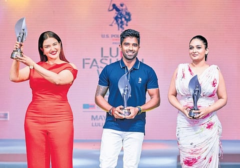 Honey Rose, Sachin Baby and Prayaga Martin @ Lulu Fashion Week.