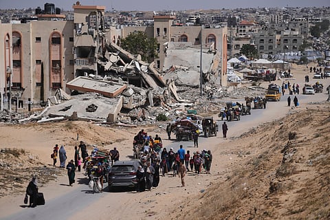 Image of aid trucks at Gaza used for representational purposes only.