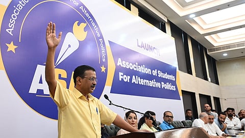 AAP National Convener Arvind Kejriwal along with AAP leaders Manish Sisodia, Sonia Mann, Anmol Gagan Maan, Gurmeet Singh Meet Hayer and others launching the Association of Students for Alternative Politics (ASAP), duting a  function in New Delhi on Tuesday.
