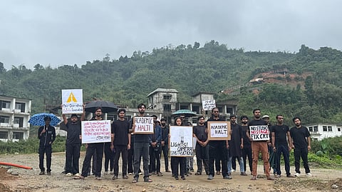 Students are on an indefinite protest since May 15 to protest against the incomplete infrastructure and lack of basic amenities.