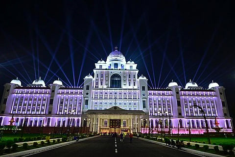 A view of the Telangana secretariat in Hyderabad.