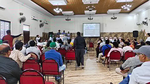 Residents take part in the public consultation meeting