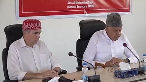 The meeting was chaired by party president and former chief minister Farooq Abdullah, with Chief Minister and NC vice president Omar Abdullah, along with senior party leaders, in attendance.