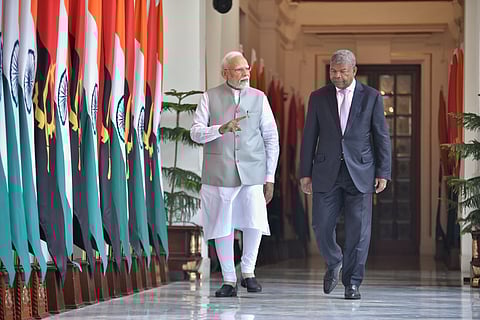PM Narendra Modi (Left) and President João Manuel Gonçalves Lourenço of Angola 