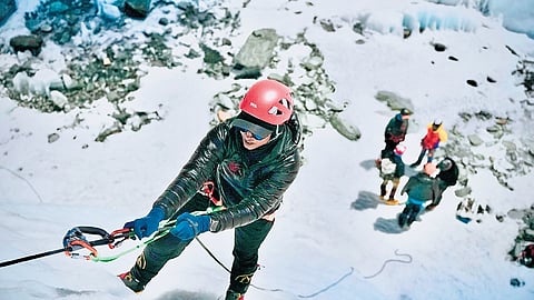 Safrina Latheef during her ascent of Mt Everest 