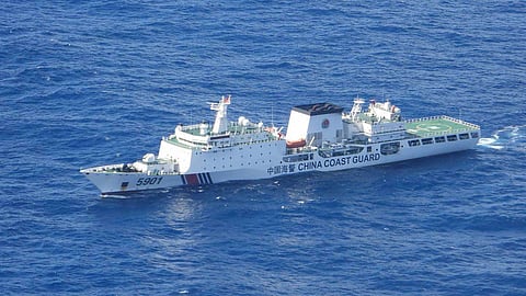 A Chinese Coast Guard ship sailing in the South China Sea.