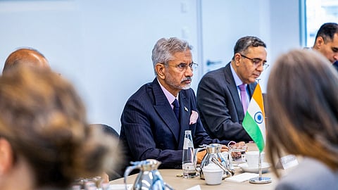 Union External Affairs Minister S Jaishankar and others during a meeting in Berlin, Germany. 