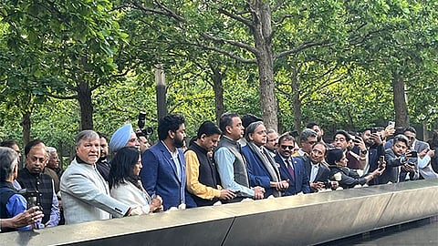 Members of all-party delegation led by Congress MP Tharoor pay tribute at 9/11 Memorial