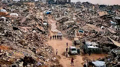 Devestation in Gaza due to intense Israeli bombing