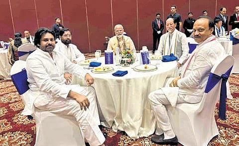 Deputy Chief Minister Pawan Kalyan attends the NDA CMs and Deputy CMs conclave convened by Prime Minister Narendra Modi in New Delhi on Sunday.