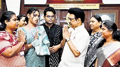 Chief Minister MK Stalin interacting with trans persons in Chennai