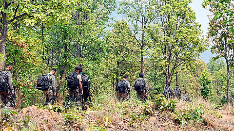 Armed forces carry out security operations against Maoists in Chhattisgarh's Bijapur forest region.