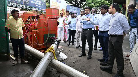 Coimbatore district monitoring officer, Kranthi Kumar Pati along with the district collector, Pavankumar G Giriyappanavar, Coimbatore City Municipal Corporation CCMC Commissioner, Sivaguru Prabakaran and other officials took part in a monsoon precautionary measures meeting at the district Collectorate.