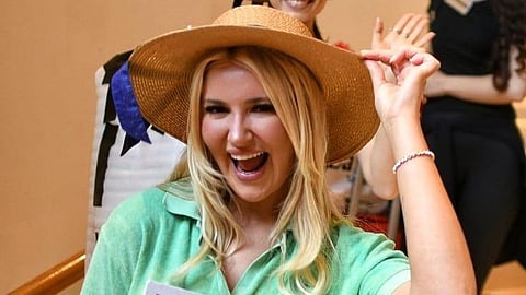 FILE PIC: Hyderabad - A file photograph of Miss England posing for a picture at Trident Hotel, a day before the inaugural ceremony of Miss World in Hyderabad.