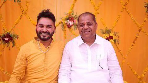 Bhachubhai Khabad with son.