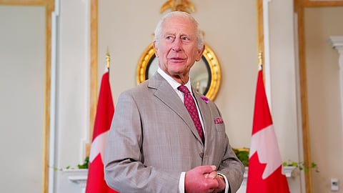Britain's King Charles waits for a meeting at Rideau Hall in Ottawa, Ontario, Monday, May 26, 2025. 