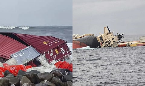 Coastal police report that container parts and polymer packing materials have been found floating near Anchuthengu, Mampally, and Muthalapozhi. Most of the containers appear to be severely damaged.