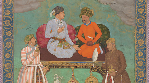 Mughal emperor Jahangir entertaining with mangoes