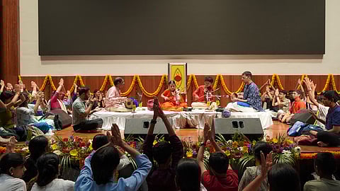The audience at IIT-H enjoys Padma Shri Vidushi A Kanyakumari's performace