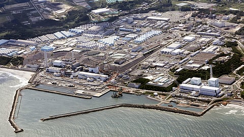 This aerial view shows the Fukushima Daiichi nuclear power plant in Fukushima, northern Japan, on Aug. 24, 2023.