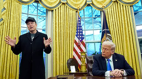 Musk (left) and Trump