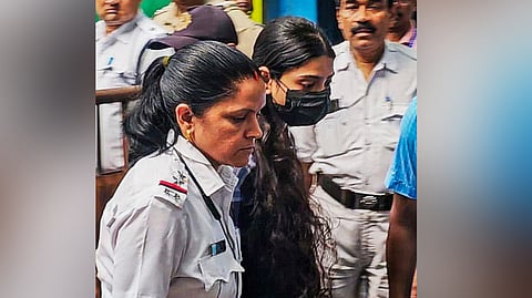 Social media influencer Sharmishtha Panoli, who was arrested by the Kolkata Police for making alleged communal comments in a video, is being produced at a court, in Kokata, Saturday, May 31, 2025.