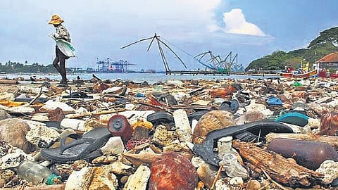 A wastepicker sifts through one of the corporation's dumpyards.
