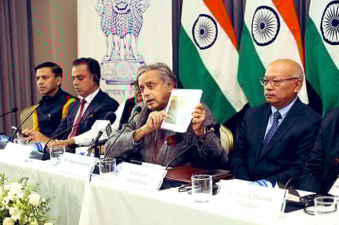 Congress MP Shashi Tharoor during the visit of the all-party delegation to Colombia