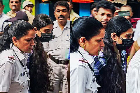Social media influencer Sharmishtha Panoli, who was arrested by the Kolkata Police for making alleged communal comments in a video, being produced at a court, in Kokata, Saturday, May 31, 2025. 