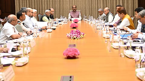 LS Speaker Om Birla with delegation members before departing to BRICS Summit