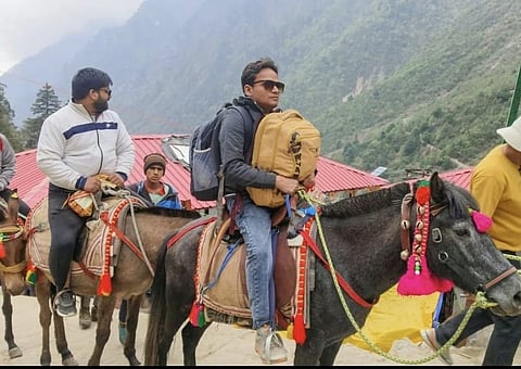 Thousands of horses and mules  are widely used to transport devotees and essential goods to the Kedarnath Dham pilgrimage