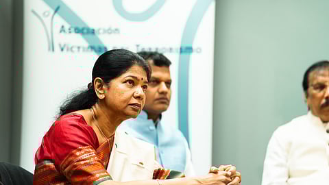Kanimozhi also addressed concerns about terrorism and national security, saying the focus must remain on development and peace.