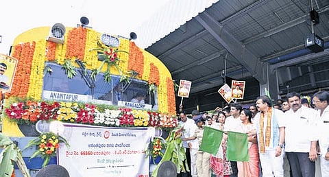 Anantapur - KSR Bangalore MEMU train launched in Anantapur railway station on Wednesday. 