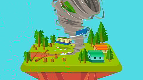 Recalling nature's fury on canvas