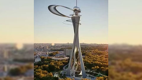 Model of the proposed skydeck project planned to be built in Kempegowda layout.