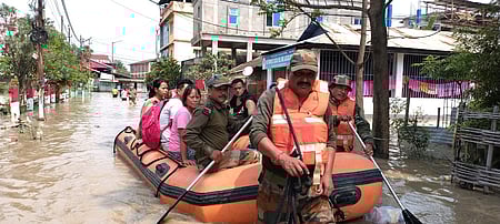 Floodwaters continue to trouble Arunachal Pradesh, where landslides struck several places.