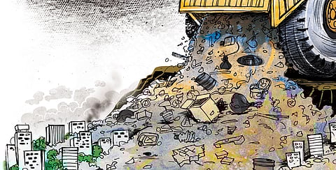 Several parts of Ernakulam district continue to grapple with garbage heaps