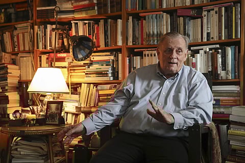 Author Edmund White appears at his home in New York, Tuesday, August 27, 2019.