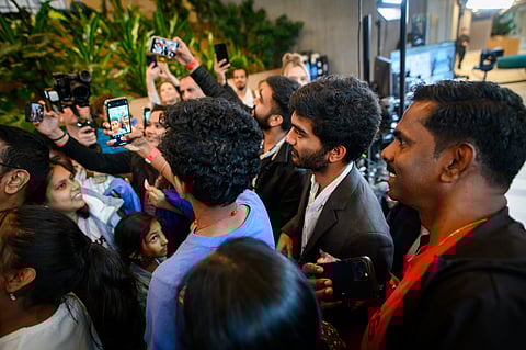 D Gukesh being surrounded by fans in the ongoing Norway Chess 2025
