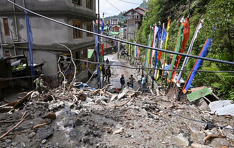 Ongoing rescue operations after the Sikkim landslides.